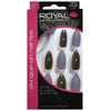 Royal Full Coverage False Nail Artificial Tips + 3g Glue Set of 24 Berry Nice - purplish grey & metallic brown false nails nails