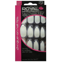 Royal Full Coverage False Nail Artificial Tips + 3g Glue Set of 24 Blank Stiletto Nails false nails galaxy nails