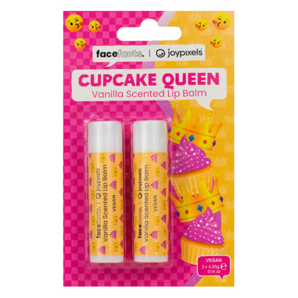 Face Facts Joypixels Scented Lip Balm 2pcs Vanilla Cupcake Queen galaxy lip balm lips makeup