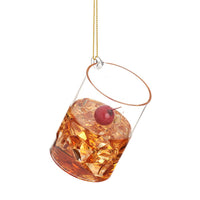 Hanging Christmas Tree Decoration Glass Baubles Sass and Belle Ornament Whisky Glass Christmas galaxy seasonal