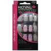 Royal Full Coverage False Nail Artificial Tips + 3g Glue Set of 24 Dream Girl - grey & pink glitter false nails nails