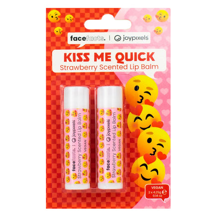 Face Facts Joypixels Scented Lip Balm 2pcs Kiss Me Quick Strawberry galaxy lip balm lips makeup