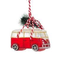 Hanging Christmas Tree Decoration Glass Baubles Sass and Belle Ornament Camper Van with a Xmas Tree Christmas galaxy seasonal