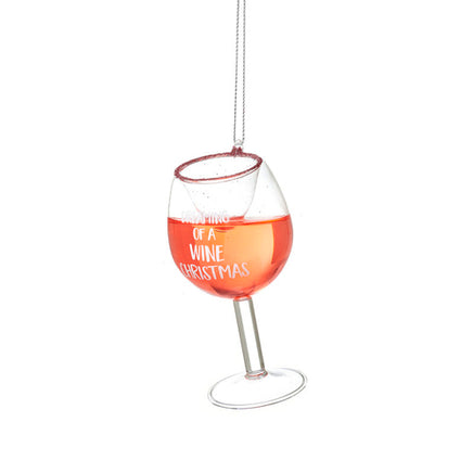 Hanging Christmas Tree Decoration Glass Baubles Sass and Belle Ornament Glass of Wine Christmas galaxy seasonal