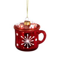 Hanging Christmas Tree Decoration Sass and Belle Glass Xmas Ornament Bauble Gift Hot Chocolate Mug Christmas