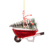 Hanging Christmas Tree Decoration Sass and Belle Glass Xmas Ornament Bauble Gift Garden Wheelbarrow with Xmas Tree Christmas
