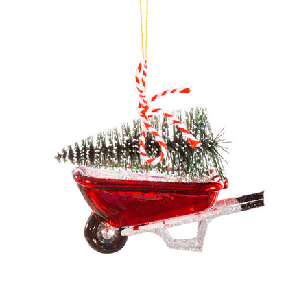 Hanging Christmas Tree Decoration Glass Baubles Sass and Belle Ornament Garden Wheelbarrow with Xmas Tree Christmas galaxy seasonal