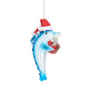 Hanging Christmas Tree Decoration Sass and Belle Glass Xmas Ornament Bauble Gift Dolphin with Xmas Present Christmas