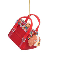 Hanging Christmas Tree Decoration Glass Baubles Sass and Belle Ornament Dog in Carry Bag Christmas galaxy seasonal