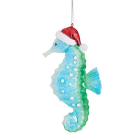 Hanging Christmas Tree Decoration Glass Baubles Sass and Belle Ornament Seahorse with Hat Christmas galaxy seasonal