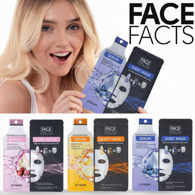 2 x Face Facts Serum Sheet Face Mask SACHET Anti-ageing Bio-degradable Vegan Health & Beauty:Skin Care:Skin Masks face care face mask galaxy skin