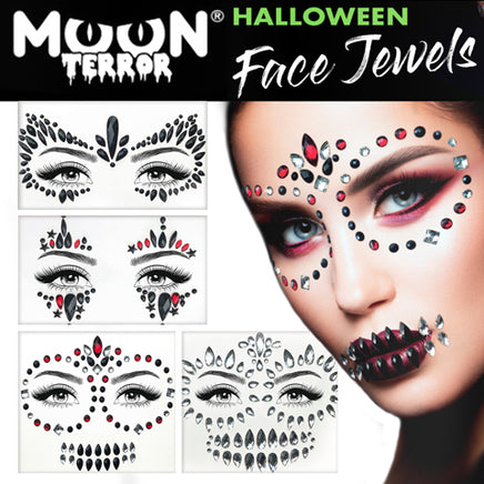 Moon Terror Halloween Face Jewels Stick On Self Adhesive Diamonds Gems Health & Beauty:Tattoos & Body Art:Temporary Tattoos:Press-on Tattoos fancy galaxy glitter halloween halloweenmakeup makeup seasonal