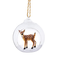 Hanging Christmas Tree Decoration Glass Baubles Sass and Belle Ornament Winter Forest Deer Open Bauble Christmas galaxy seasonal