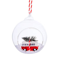 Hanging Christmas Tree Decoration Sass and Belle Glass Xmas Ornament Bauble Gift Coming Home For Xmas Camper Van Open Bauble Christmas