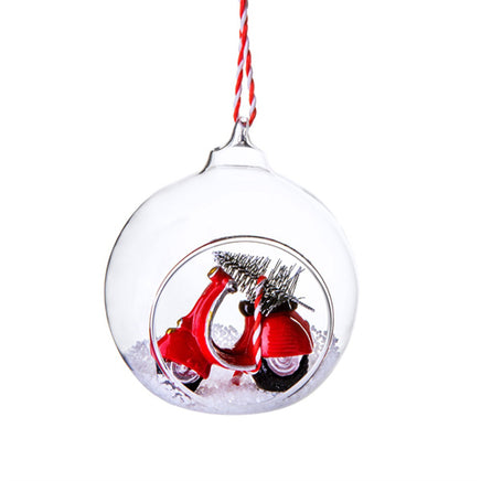 Hanging Christmas Tree Decoration Glass Baubles Sass and Belle Ornament Coming Home For Xmas Scooter Open Bauble Christmas galaxy seasonal