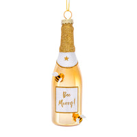 Hanging Christmas Tree Decoration Glass Baubles Sass and Belle Ornament Bee Merry Gold Champagne Bottle Christmas galaxy seasonal