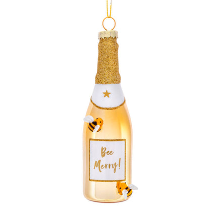 Hanging Christmas Tree Decoration Glass Baubles Sass and Belle Ornament Bee Merry Gold Champagne Bottle Christmas galaxy seasonal