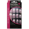 Royal Full Coverage False Nail Artificial Tips + 3g Glue Set of 24 Radiance Stiletto - nude pink with glitter flakes false nails galaxy nails