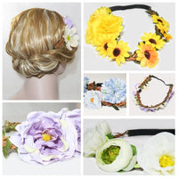 Flower Headband Head Garland Hair Band Crown Elastic Wreath Festival Boho Hippy Clothes, Shoes & Accessories:Women:Women's Accessories:Hair Accessories garlands hair hair styling party