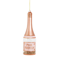 Hanging Christmas Tree Decoration Glass Baubles Sass and Belle Ornament Pink Prosecco Bottle Christmas galaxy seasonal