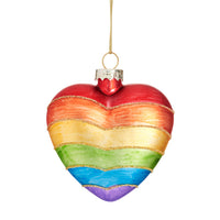 Hanging Christmas Tree Decoration Sass and Belle Glass Xmas Ornament Bauble Gift Rainbow Heart Shaped Bauble Christmas