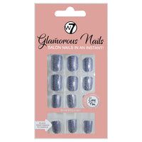 W7 Glamorous Nails False Tips Full Coverage Set of 24 + Glue Lasts up to 7 days Disco Queen Glitter Short Square Health & Beauty:Nail Care, Manicure & Pedicure:Nail Art:Artificial Nail Tips false nails nails