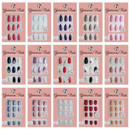 W7 Glamorous Nails False Tips Full Coverage Set of 24 + Glue Lasts up to 7 days Health & Beauty:Nail Care, Manicure & Pedicure:Nail Art:Artificial Nail Tips false nails galaxy nails