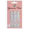 W7 Glamorous Nails False Tips Full Coverage Set of 24 + Glue Lasts up to 7 days French Nails 02 Short Square Health & Beauty:Nail Care, Manicure & Pedicure:Nail Art:Artificial Nail Tips false nails nails
