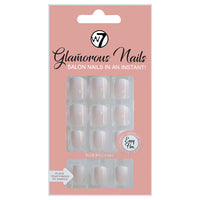 W7 Glamorous Nails False Tips Full Coverage Set of 24 + Glue Lasts up to 7 days French Nails 02 Short Square Health & Beauty:Nail Care, Manicure & Pedicure:Nail Art:Artificial Nail Tips false nails nails