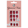 W7 Glamorous Nails False Tips Full Coverage Set of 24 + Glue Lasts up to 7 days Garnet Glossy Short Square Health & Beauty:Nail Care, Manicure & Pedicure:Nail Art:Artificial Nail Tips false nails nails