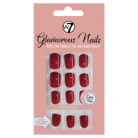 W7 Glamorous Nails False Tips Full Coverage Set of 24 + Glue Lasts up to 7 days Garnet Glossy Short Square Health & Beauty:Nail Care, Manicure & Pedicure:Nail Art:Artificial Nail Tips false nails nails