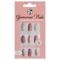 W7 Glamorous Nails False Tips Full Coverage Set of 24 + Glue Lasts up to 7 days Little Memories Jems & Glitter Health & Beauty:Nail Care, Manicure & Pedicure:Nail Art:Artificial Nail Tips false nails nails