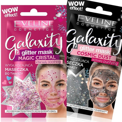 Eveline Galaxity Glitter Face Mask Glamorous Cleaning Smoothing Detoxifying Health & Beauty:Skin Care:Skin Masks face care skin