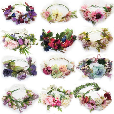 Flower Headband Head Garland Hair Band Crown Wreath Festival Boho Hippy Wedding Clothes, Shoes & Accessories:Women:Women's Accessories:Hair Accessories galaxy garlands party