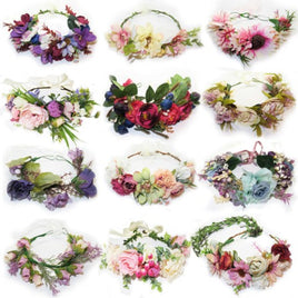 Flower Headband Head Garland Hair Band Crown Wreath Festival Boho Hippy Wedding Clothes, Shoes & Accessories:Women:Women's Accessories:Hair Accessories galaxy garlands party