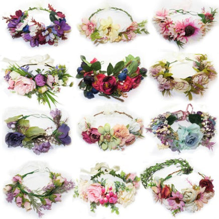 Flower Headband Head Garland Hair Band Crown Wreath Festival Boho Hippy Wedding Clothes, Shoes & Accessories:Women:Women's Accessories:Hair Accessories galaxy garlands party