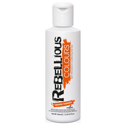Rebellious Colours Semi-Permanent Hair Dye Vegan Hair Colour 100ml Orange Thunder hair hair dye super