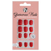W7 Glamorous Nails False Tips Full Coverage Set of 24 + Glue Lasts up to 7 days Red Carpet Glossy Short Square Health & Beauty:Nail Care, Manicure & Pedicure:Nail Art:Artificial Nail Tips false nails nails