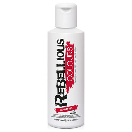 Rebellious Colours Semi-Permanent Hair Dye Vegan Hair Colour 100ml Scarlet Red hair hair dye super