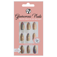 W7 Glamorous Nails False Tips Full Coverage Set of 24 + Glue Lasts up to 7 days Shiny Pearl Chrome Chameleon Stiletto Health & Beauty:Nail Care, Manicure & Pedicure:Nail Art:Artificial Nail Tips false nails nails