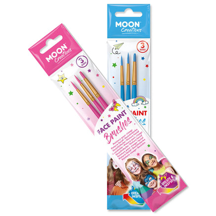 Face Paint Brushes - 3 Pack Set 3 Sizes by Moon Creations Clothes, Shoes & Accessories:Specialty:Fancy Dress & Period Costume:Accessories:Face Paint & Stage Make-Up face paint fancy galaxy makeup tools