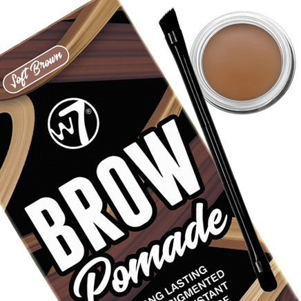 W7 Brow Pomade Eyebrow Definer Shaping Gel Colour Tint Jar & Brush Easy blend Soft Brown Health & Beauty:Make-Up:Eyes:Eyebrow Liner & Definition brow gel brows eyes galaxy makeup