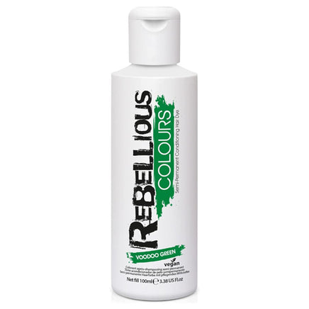 Rebellious Colours Semi-Permanent Hair Dye Vegan Hair Colour 100ml Voodoo Green hair hair dye super